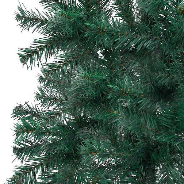 vidaXL Corner Artificial Christmas Tree LEDs&Ball Set Green 240 cm PVC