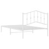 vidaXL Metal Bed Frame without Mattress with Headboard White 107x203cm