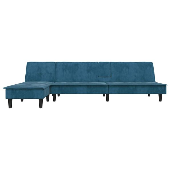 vidaXL L-shaped Sofa Bed Dark Grey 255x140x70 cm Velvet