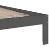 vidaXL Bed Frame without Mattress Grey Solid Wood 150x200 cm King Size King Size