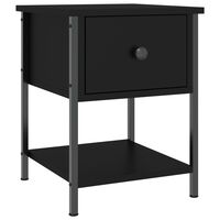 vidaXL Bedside Table Black 34x35.5x45 cm Engineered Wood