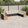 vidaXL 10 Piece Garden Sofa Set with Cushions Black Poly Rattan