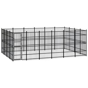 vidaXL Outdoor Dog Kennel Steel 22.12 m&sup2;
