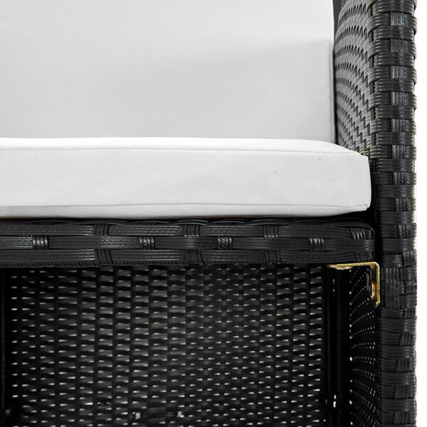 vidaXL 13 Piece Outdoor Dining Set with Cushions Poly Rattan Black