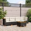 vidaXL 5 Piece Garden Sofa Set with Cushions Black Poly Rattan