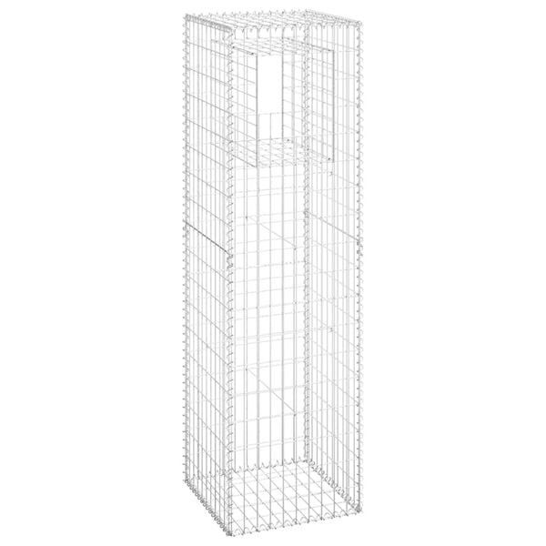 vidaXL Gabion Basket Posts 2 pcs 50x50x180 cm Iron