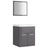 vidaXL Bathroom Furniture Set | High gloss grey, White