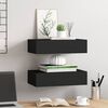vidaXL Wall-mounted Drawer Shelves 2 pcs Black 40x23.5x10cm MDF