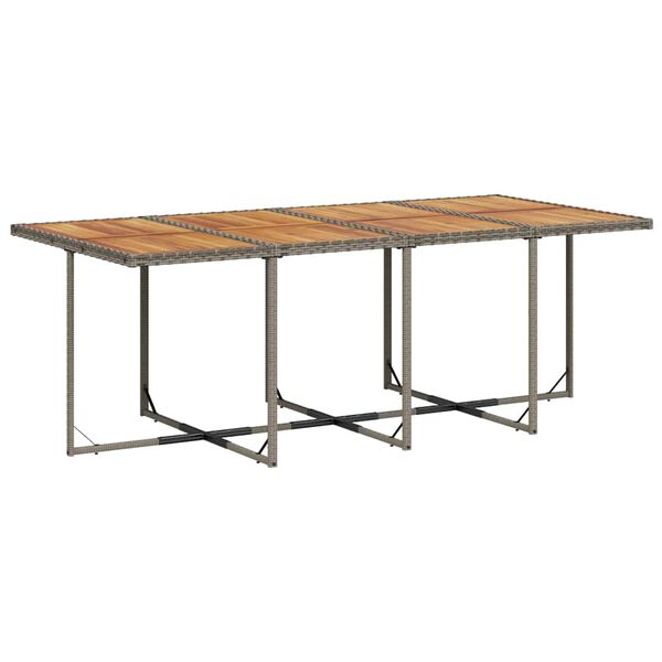 vidaXL 13 Piece Garden Dining Set with Cushions Grey Poly Rattan