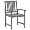 vidaXL Garden Chairs with Cushions 2 pcs Grey Solid Acacia Wood