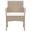 vidaXL Garden Armchairs with Cushions 2 pcs Beige Poly Rattan