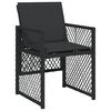 vidaXL 7 Piece Garden Dining Set with Cushions Black Poly Rattan