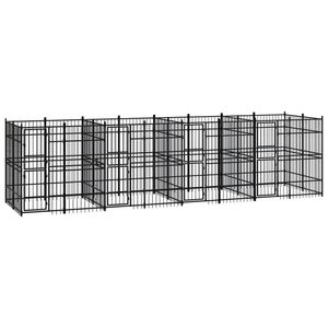 vidaXL Outdoor Dog Kennel Steel 14.75 m&sup2;