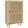 vidaXL Shoe Cabinet Brown 52x25x80 cm Engineered Wood&Natural Rattan