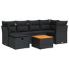 vidaXL 7 Piece Garden Sofa Set with Cushions Black Poly Rattan