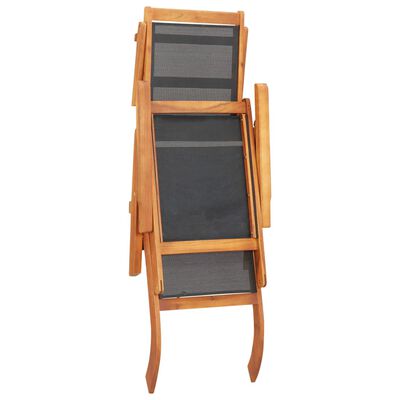 vidaXL Outdoor Deck Chair Solid Acacia Wood and Textilene
