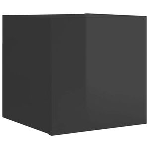 vidaXL TV Cabinet | High gloss grey | Engineered wood | Small | Wall mounting