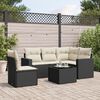vidaXL 6 Piece Garden Sofa Set with Cushions Black Poly Rattan