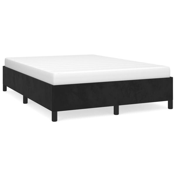 vidaXL Bed Frame without Mattress Black 137x187 cm Double Velvet
