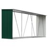vidaXL Garden Log Storage Shed Galvanised Steel 330x84x152 cm Green