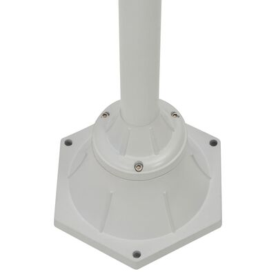 vidaXL Garden Post Light E27 220 cm Aluminium 2-Lantern White