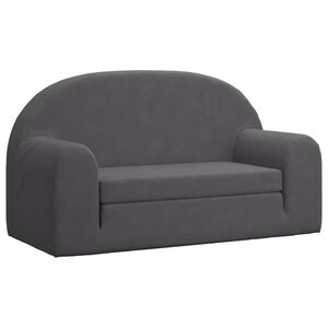 vidaXL Kids'Sofa Bed 2-Seater Anthracite Soft Plush