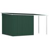 vidaXL Garden Shed with Extended Roof Green 346x236x181 cm Steel