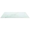 vidaXL Table Top White 50x50 cm 6 mm Tempered Glass with Marble Design