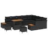 vidaXL Garden Sofa Set 12 pcs 11-Seater Black Poly rattan