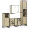 vidaXL 4 Piece Bathroom Furniture Set Sonoma Oak Engineered Wood