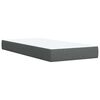 vidaXL Box Spring Bed with Mattress Light Grey King Single Fabric