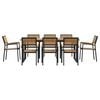 vidaXL Garden Dining Set 9 pcs Black Solid Acacia Wood