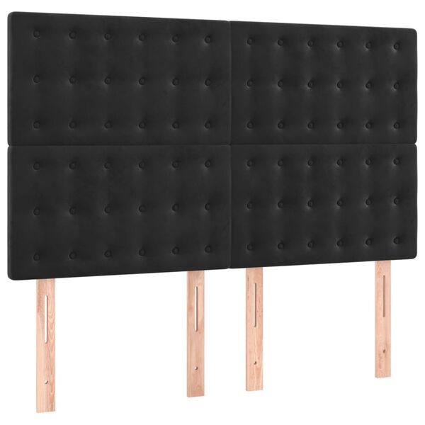 vidaXL Headboard Black 144x5x118/128 cm Velvet