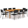 vidaXL 9 Piece Garden Dining Set Black
