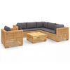 vidaXL 7 Piece Garden Lounge Set with Cushions Solid Teak Wood