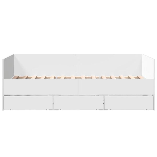 vidaXL Daybed with Drawers without Mattress White 90x190 cm Single