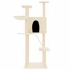 vidaXL Cat Tree with Sisal Scratching Posts Cream 143 cm