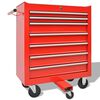 vidaXL Workshop Tool Trolley with 1125 Tools Steel Red
