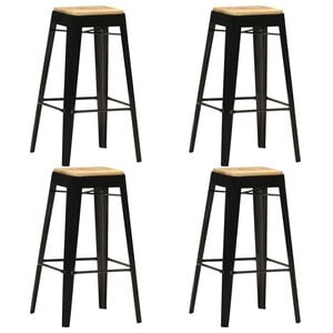 vidaXL Bar Stool | Set of 4 | Black and brown