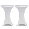Standing Table Cover &Oslash;70cm White Stretch 2 pcs
