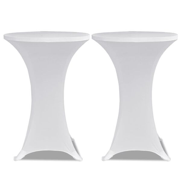 Standing Table Cover &Oslash;70cm White Stretch 2 pcs
