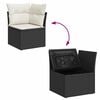 vidaXL 10 Piece Garden Sofa Set with Cushions Black Poly Rattan