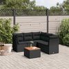 vidaXL 6 Piece Garden Sofa Set with Cushions Black Poly Rattan