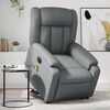 vidaXL Electric Stand up Massage Recliner Chair Grey Faux Leather