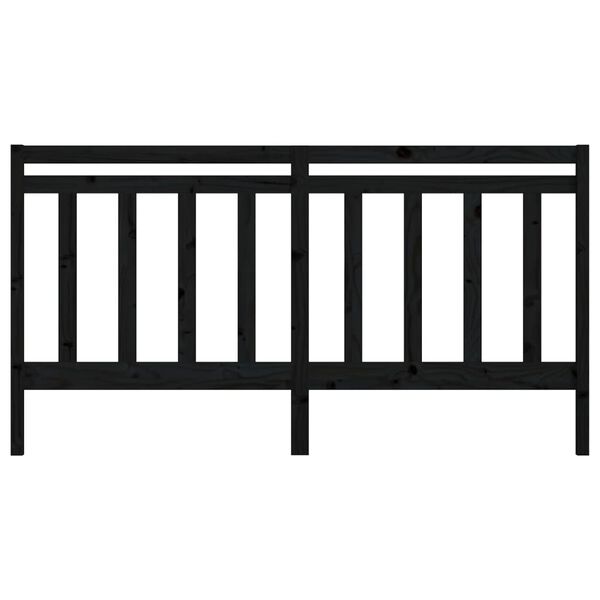 vidaXL Bed Headboard Black 186x4x100 cm Solid Wood Pine
