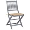vidaXL Folding Outdoor Chairs 4 pcs with Cushions Solid Acacia Wood