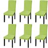 vidaXL Chair Cover | Set of 6 | Apple green | 90% Polyester, 10% Elastane
