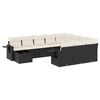 vidaXL 11 Piece Garden Sofa Set with Cushions Black Poly Rattan