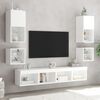vidaXL TV Wall Cabinets with LED Lights 2 pcs White 30x28.5x30 cm