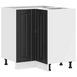 vidaXL Kitchen Corner Base Cabinet "Lucca" Black Engineered Wood